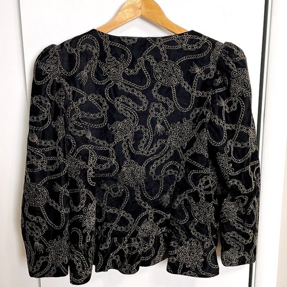 Scott McClintock sparkly black velour jacket - size 14 - Picture 5 of 8